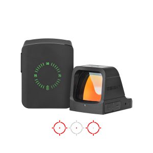 OSIGHT X, 3MOA DOT + 32MOA CIRCLE OPEN RED DOT SIGHT WITH CHARGING COVER RMR FOOTPRINT, BLACK